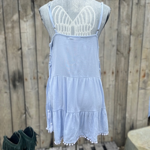 BOHEMIAN BLUE SUN DRESS SIZE LARGE BEACH SUMMER VERY LITE - Picture 6 of 8